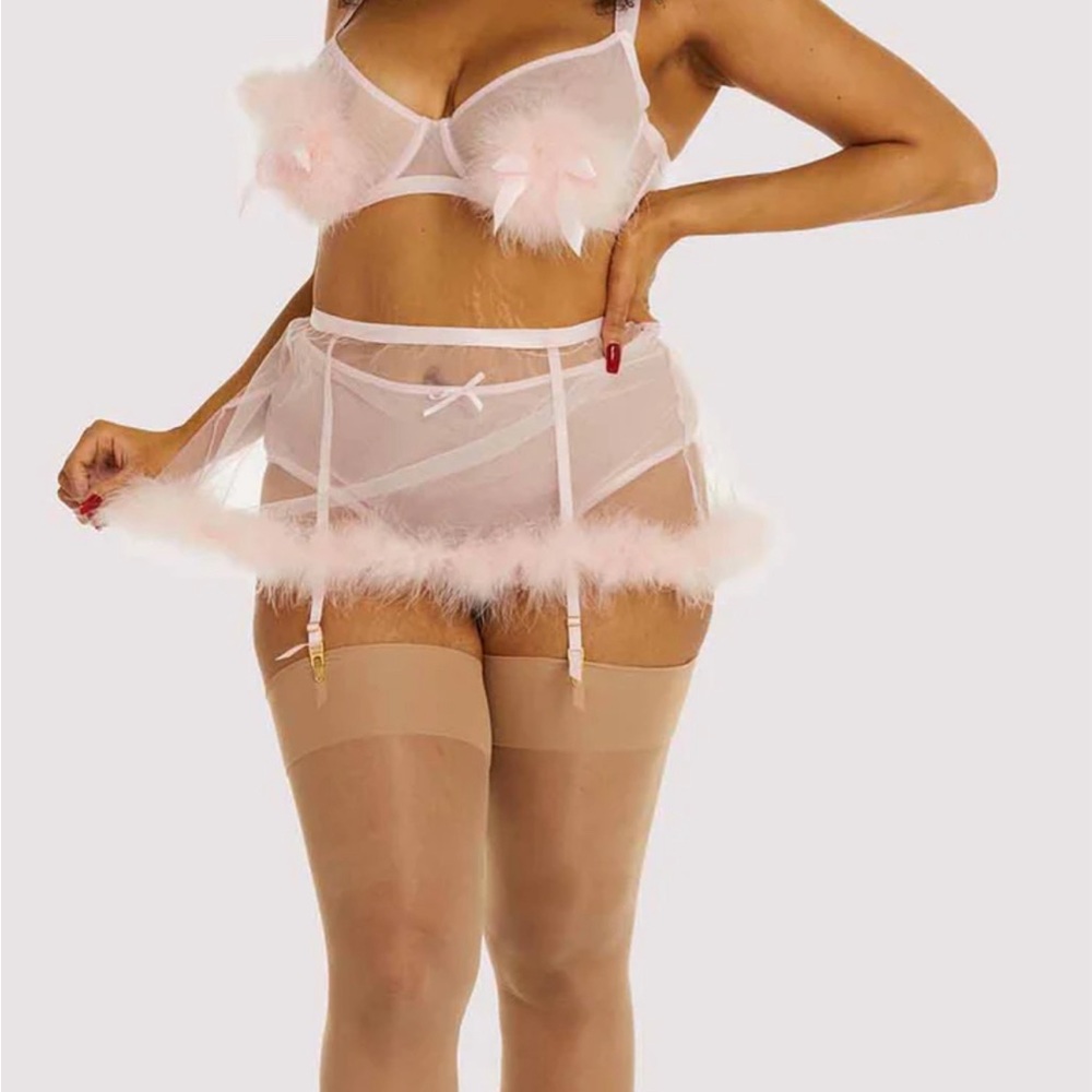 Light Pink Feather Lingerie Set